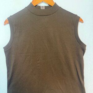 Donnkenny Vintage Tank Top Large Zip Back Minimalist Sleeveless